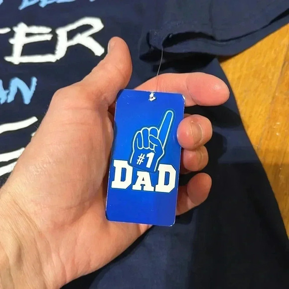 NWT #1 Dad/Gag Gift / Short Sleeve Navy LG T-Shirt / Father’s Day / Silly Gifts - Picture 5 of 5